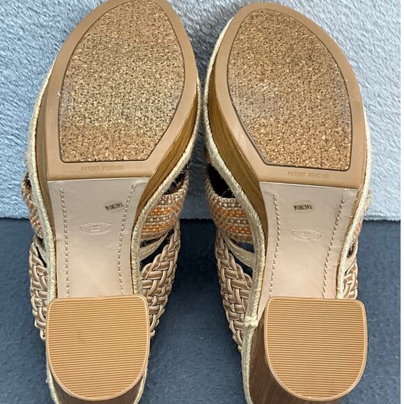 Lucky Brand Mika Peach Open Toe Strappy Mule  4" Platform Chunky Heel Women 9.5 - Picture 9 of 9